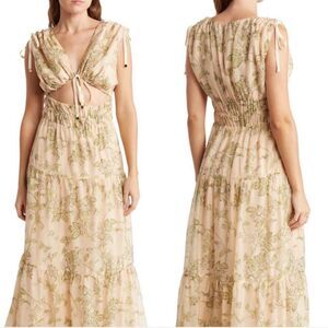 Mon-Renn Anthropologie‎ wildflower boho maxi dress size medium